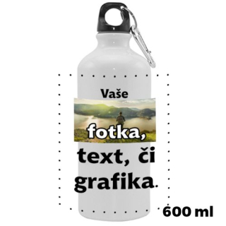 Turistická lahev bílá 600ml s vlastním potiskem 