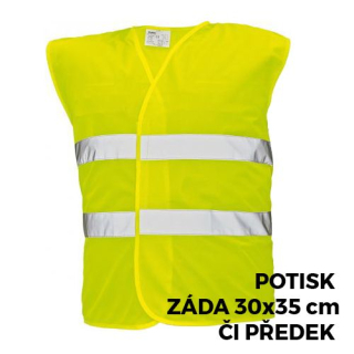 Reflexní vesta žlutá  XL s potiskem