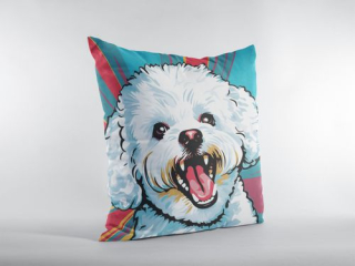 Polštář s potiskem - Pop Art Bichon Frise